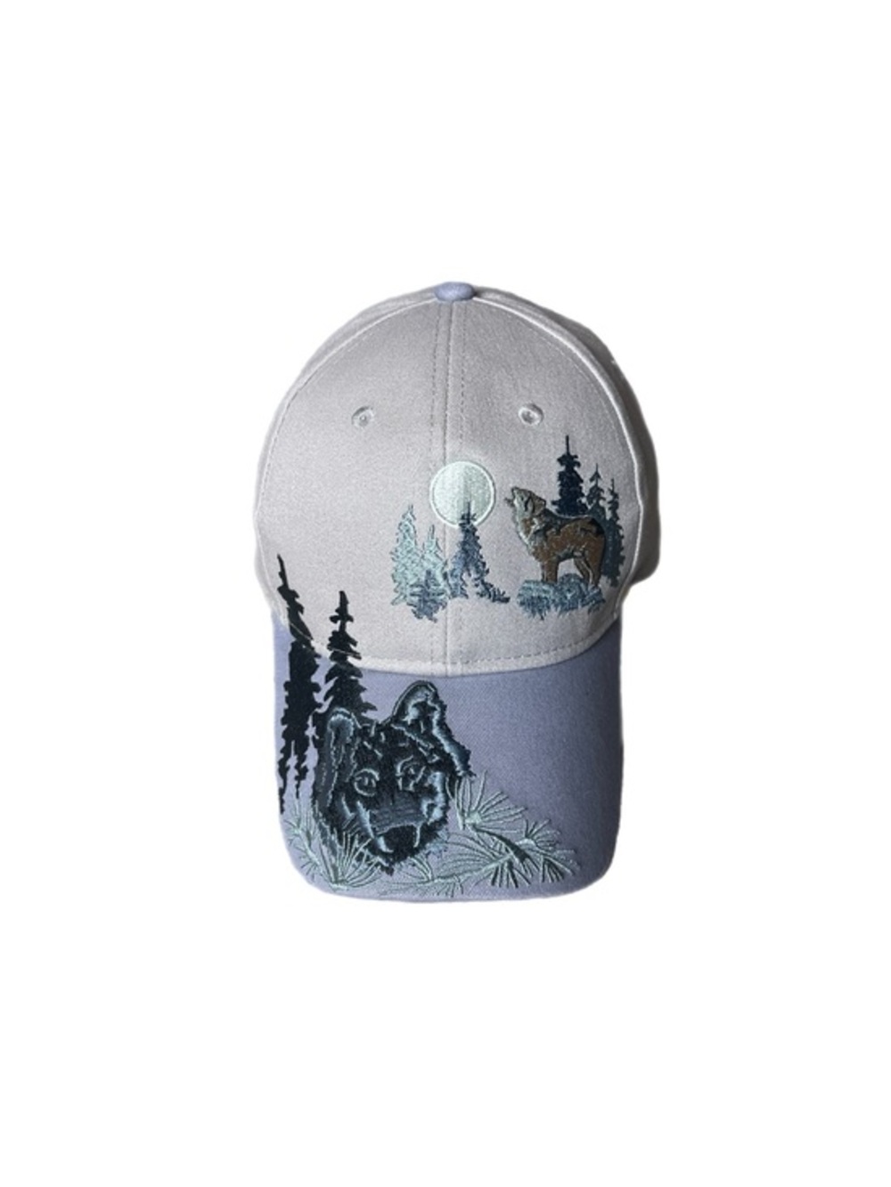 Vintage 90s Polar Embroidered Wolves Hat